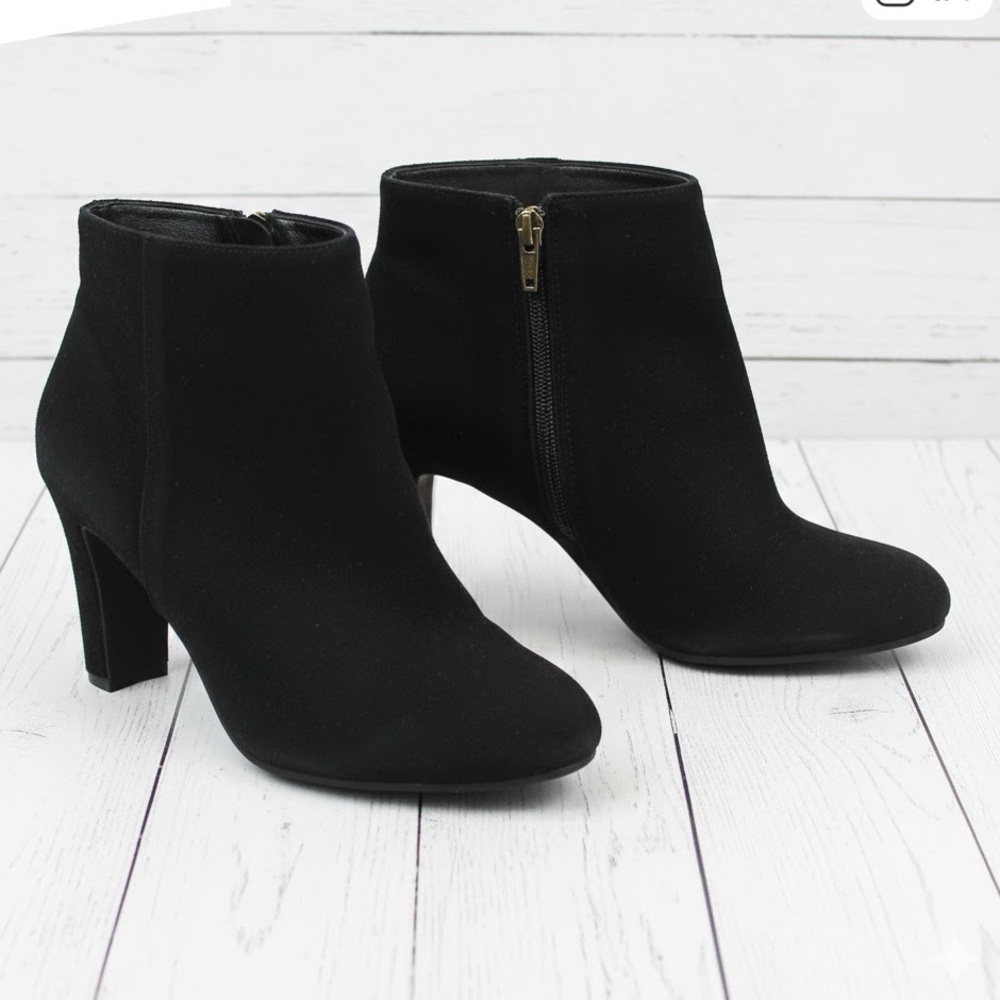 Talbots Black Suede Leather Ankle Boots - Size 7M